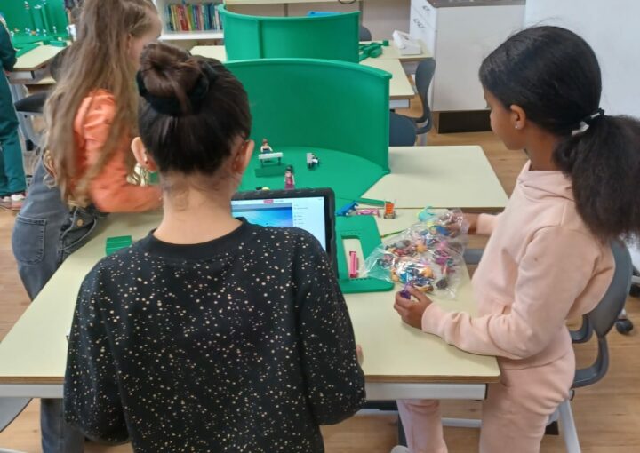 leerlingen testen greenscreenbox